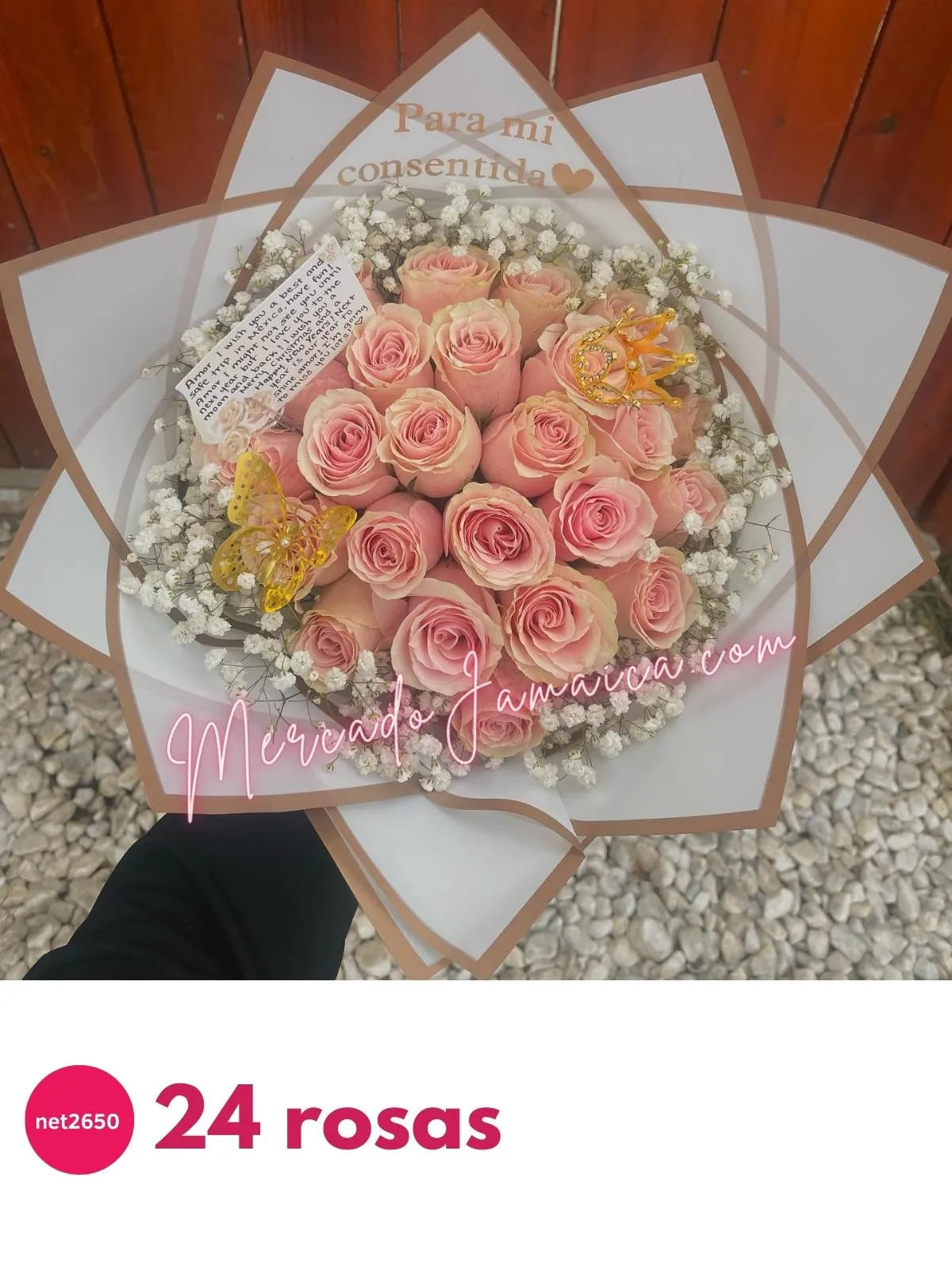 Ramo de rosas con coronita