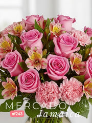 Arreglo Sinfonía Rosa con Rosas y Claveles