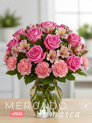 Arreglo Sinfonía Rosa con Rosas y Claveles