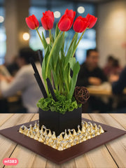 Arreglo con Tulipanes Rojos y Kisses !