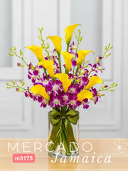 20 Callas Amarillas Orquídeas Lila