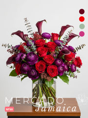 Rosas Rojas y Callas Fuchsia Mucha Pasión