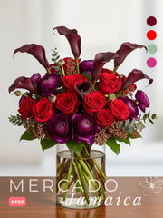 Rosas Rojas y Callas Fuchsia Mucha Pasión