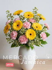 Arreglo Floral Primaveral - Gerberas y Claveles