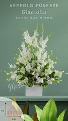 Arreglo Fúnebre con Gladiolas Cielo
