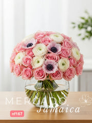 Romance Chic: Rosas y Anémonas - Ramo Romántico