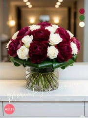 Arreglo Peonías con Rosas Blancas