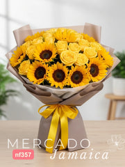 Rosas con Girasoles en Ramo