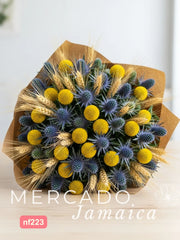 Ramo Constelación con 20 Craspedias y Eryngium