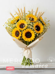 Ramo Cosecha Dorada con Girasoles y Trigo