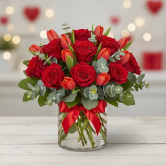 Tulipanes y rosas bombón de febrero