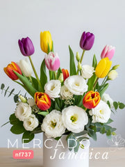 Tulipanes con Encanto Lisianthus Blancos