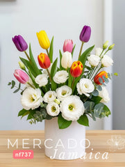 Tulipanes con Encanto Lisianthus Blancos