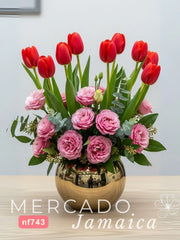 Esfera con Tulipanes y Lisianthus