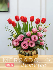 Esfera con Tulipanes y Lisianthus