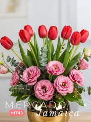 Esfera con Tulipanes y Lisianthus