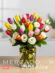 Seda Floral con Tulipanes