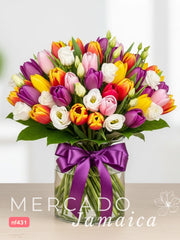 Seda Floral con Tulipanes