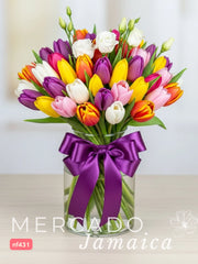 Seda Floral con Tulipanes