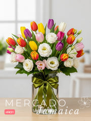 Seda Floral con Tulipanes