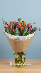 Ramo 20 Tulipanes Naranja y Moraditos Amor Amor !